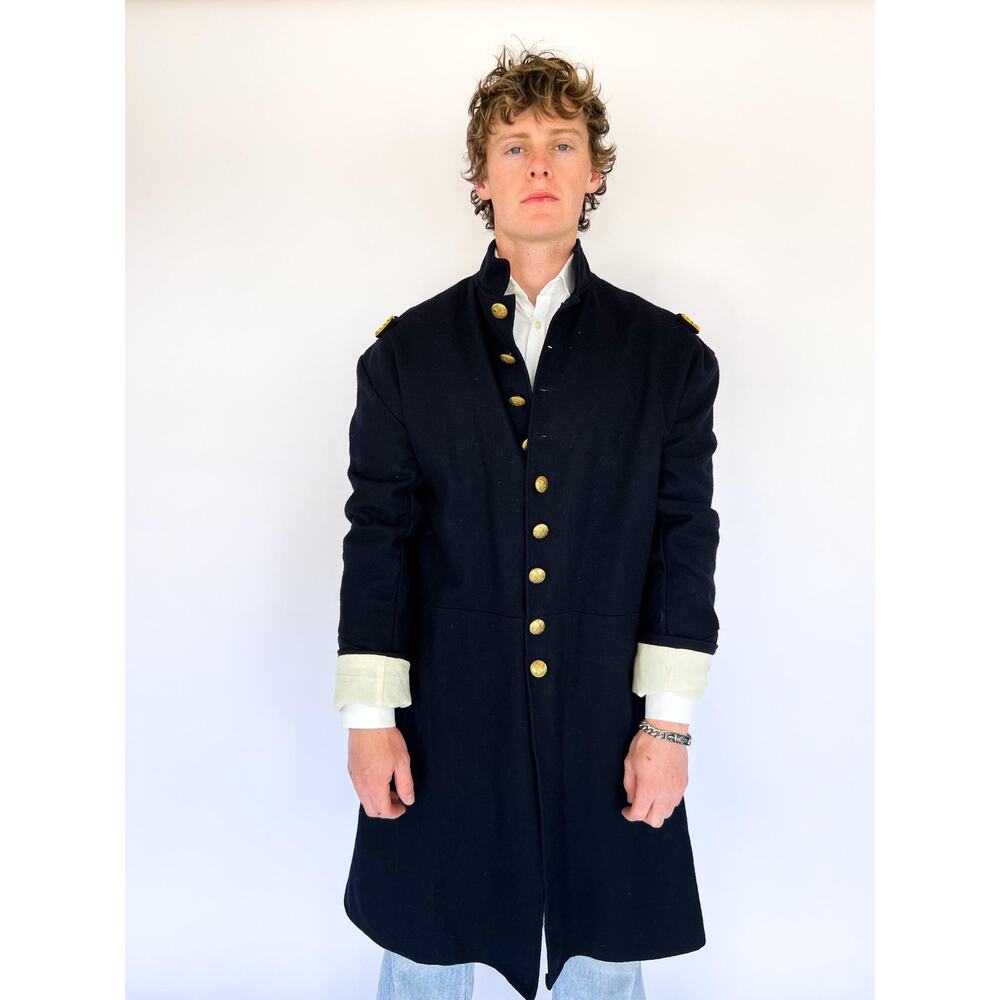 19th Century Navy Military Style Coat – Brass Button VTG Steampunk Jacket